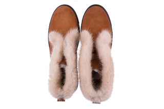 Śniegowce Bayla 161 017 2032 105 Tan Suede 161162, Brąz, Skóra naturalna