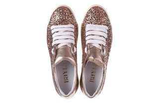 Trampki Bayla-185 185 103 Glitter Złoty, Skóra naturalna