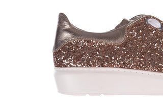 Trampki Bayla-185 185 103 Glitter Złoty, Skóra naturalna