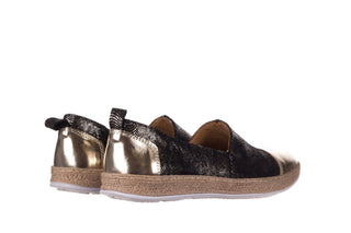 Espadryle Bayla-100 485 Czarny Złoty, Skóra naturalna