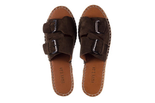 Klapki Bayla-161 059 510 Khaki, Zielony, Skóra naturalna