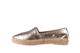 Espadryle Bayla-179 7637 Złoty, Skóra naturalna