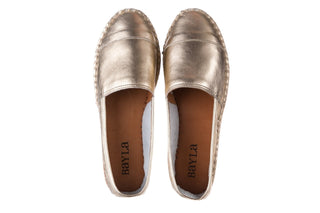 Espadryle Bayla-179 7637 Złoty, Skóra naturalna