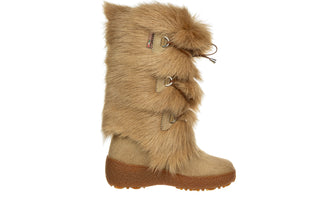Śniegowce Oscar Julia Beige 012079, Beżowy, Futro naturalne