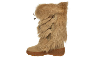 Śniegowce Oscar Julia Beige 012079, Beżowy, Futro naturalne