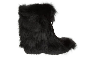 Śniegowce Oscar Baffy Short Black Fox 012077, Czarny, Futro naturalne