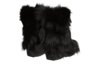 Śniegowce Oscar Baffy Short Black Fox 012077, Czarny, Futro naturalne