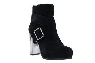 Botki Sca'viola 3W542 Suede Black, Czarny, Skóra naturalna