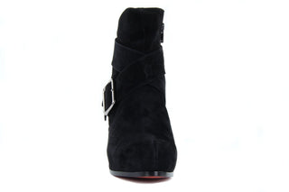 Botki Sca'viola 3W542 Suede Black, Czarny, Skóra naturalna