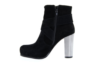 Botki Sca'viola 3W542 Suede Black, Czarny, Skóra naturalna