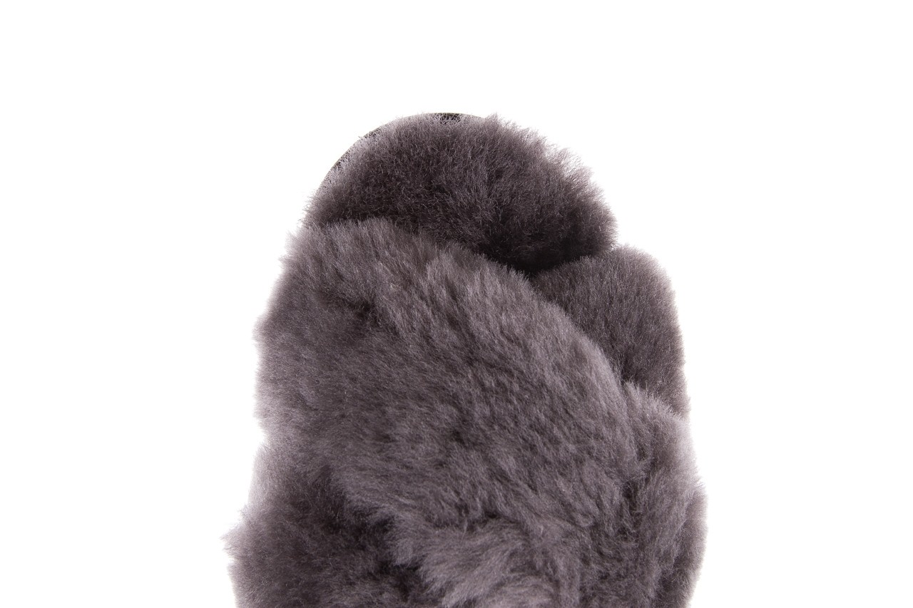 Klapki emu mayberry charcoal 19, szary, futro naturalne  - klapki - dla niej  - sale 15