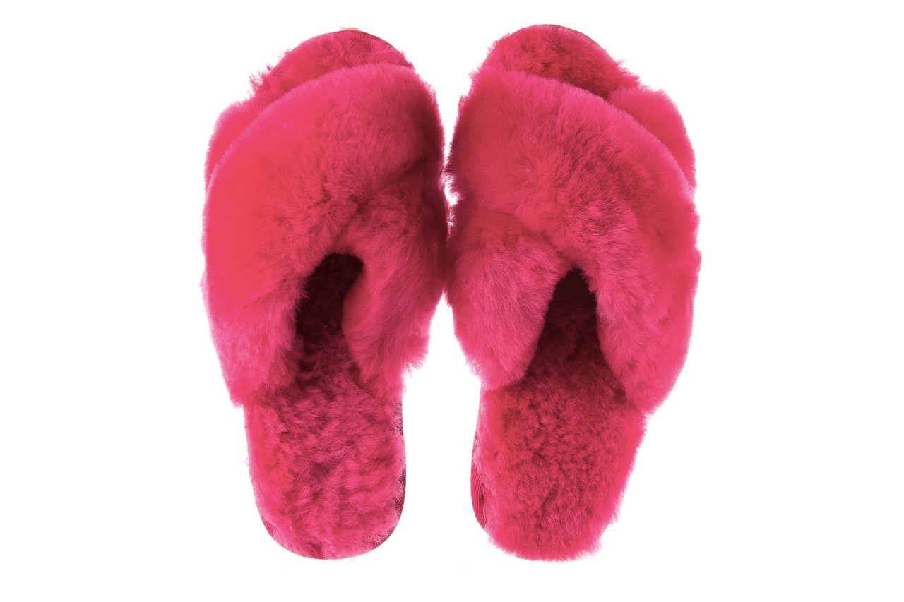 Klapki emu mayberry fuschia, róż, futro naturalne - wygodne buty - trendy - kobieta 13