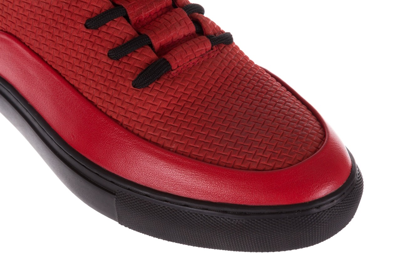 Sneakersy john doubare m7961-3 red, czerwony, skóra naturalna - trampki - dla niego - sale 15