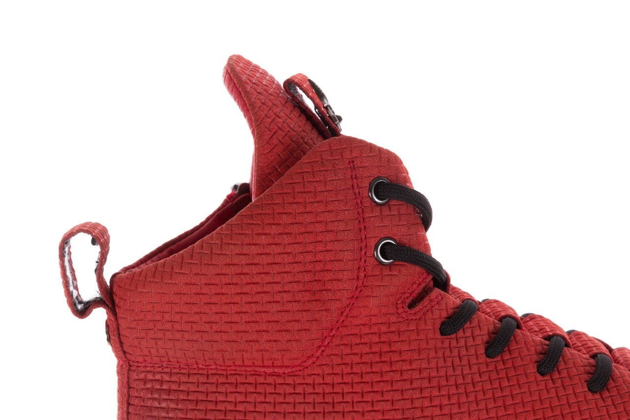 Sneakersy john doubare m7961-3 red, czerwony, skóra naturalna 17