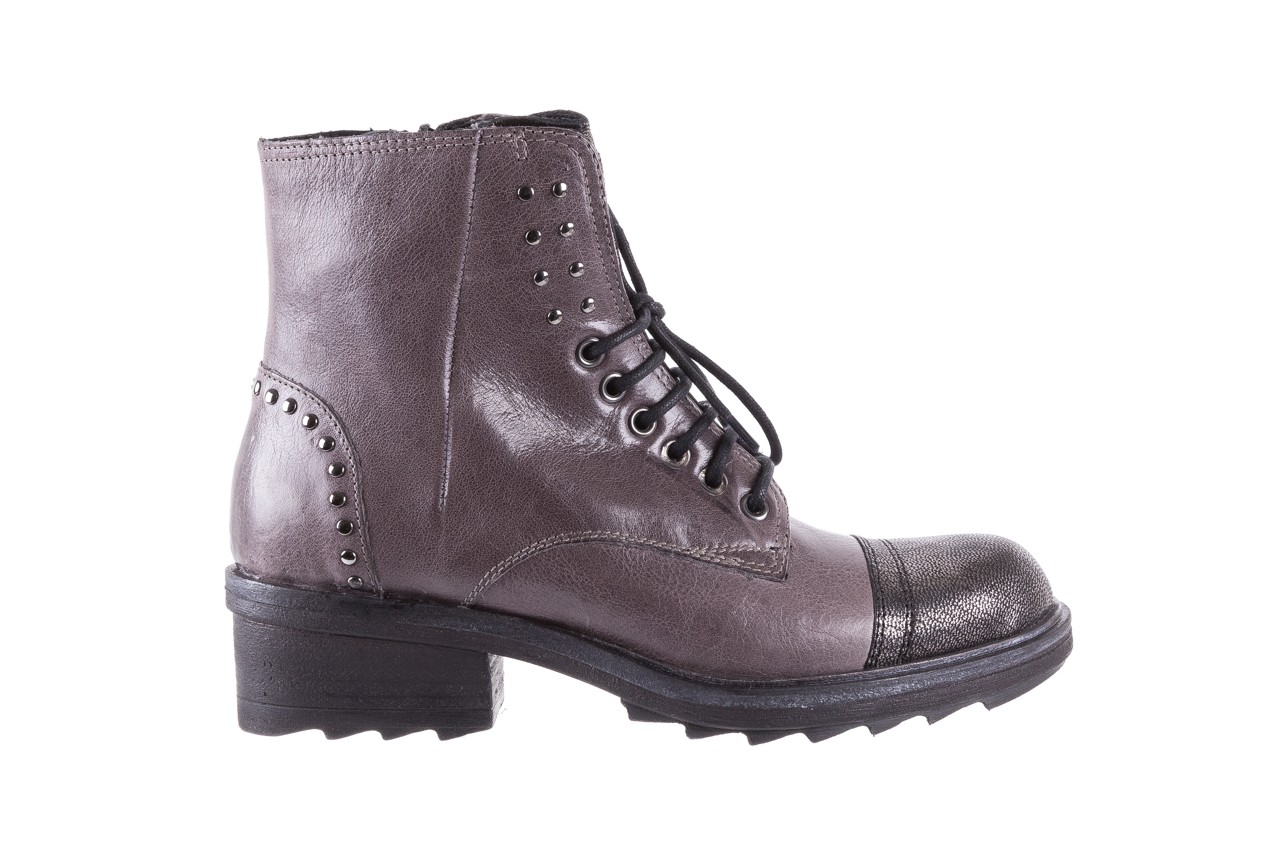 Trzewiki bayla-131 8300 grey, szary, skóra naturalna  - worker boots - trendy - kobieta 7