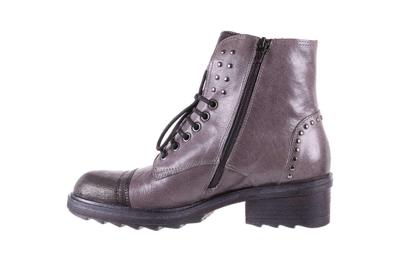 Trzewiki bayla-131 8300 grey, szary, skóra naturalna  - worker boots - trendy - kobieta 9