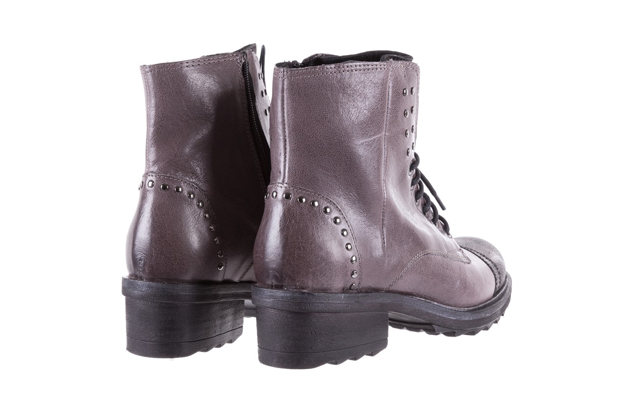 Trzewiki bayla-131 8300 grey, szary, skóra naturalna  - worker boots - trendy - kobieta 10