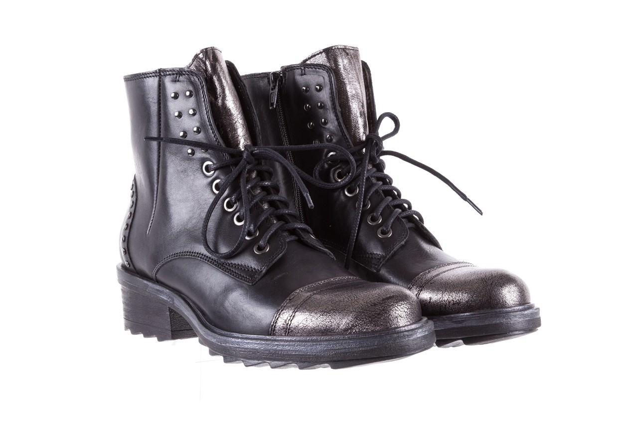 Trzewiki bayla-131 8300 nero, czarny, skóra naturalna  - worker boots - trendy - kobieta 8