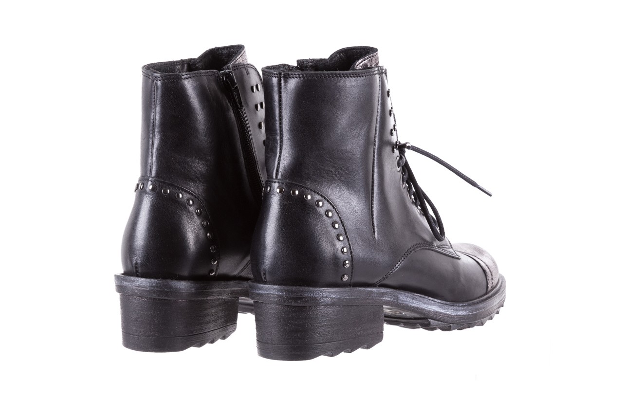 Trzewiki bayla-131 8300 nero, czarny, skóra naturalna  - worker boots - trendy - kobieta 10
