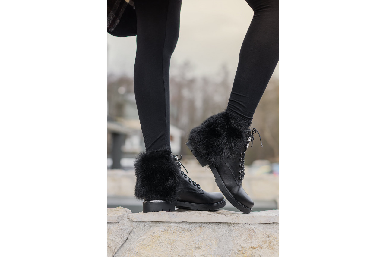 Trzewiki bayla-161 068-9015 black, czarny, skóra naturalna - buty zimowe - trendy - kobieta 14