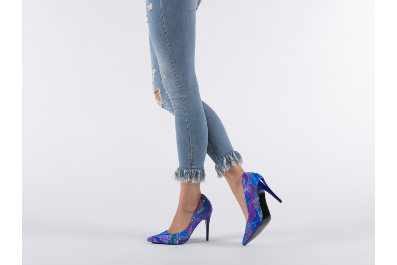 Bayla-056 1797-897 niebieski-multi - skórzane - czółenka - buty damskie - kobieta 13