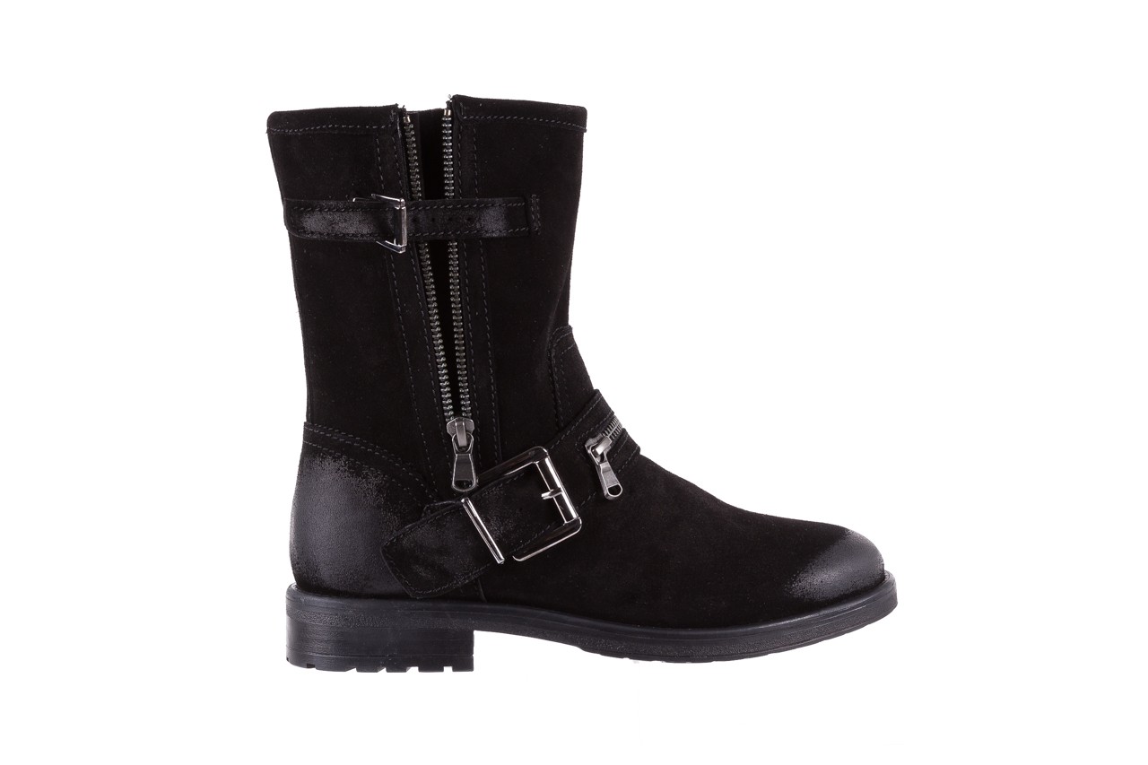 Botki bayla-164 top 25 black 164008, czarny, skóra naturalna  - worker boots - trendy - kobieta 7