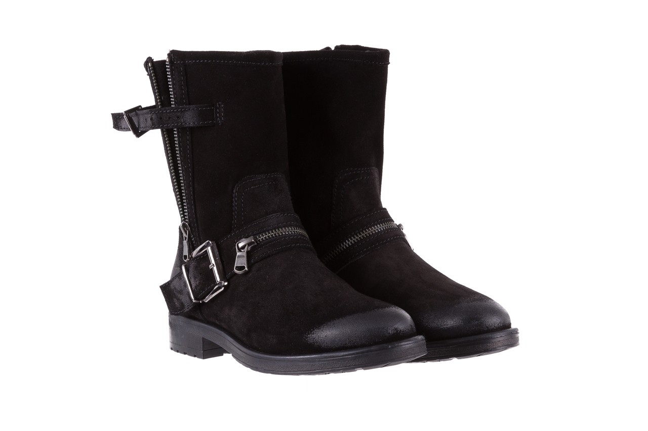 Botki bayla-164 top 25 black 164008, czarny, skóra naturalna  - worker boots - trendy - kobieta 8