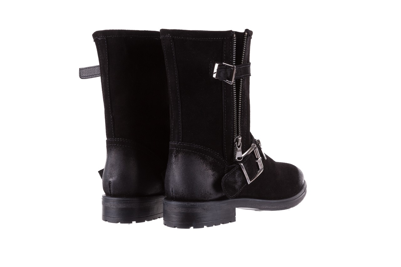 Botki bayla-164 top 25 black 164008, czarny, skóra naturalna  - worker boots - trendy - kobieta 10