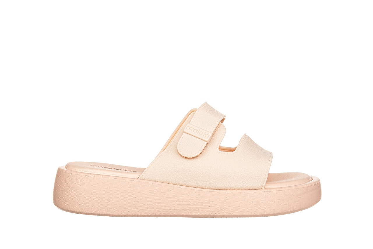 Klapki azaleia isadora soft flatform off white light nude 198012, biały/róż, tworzywo 8