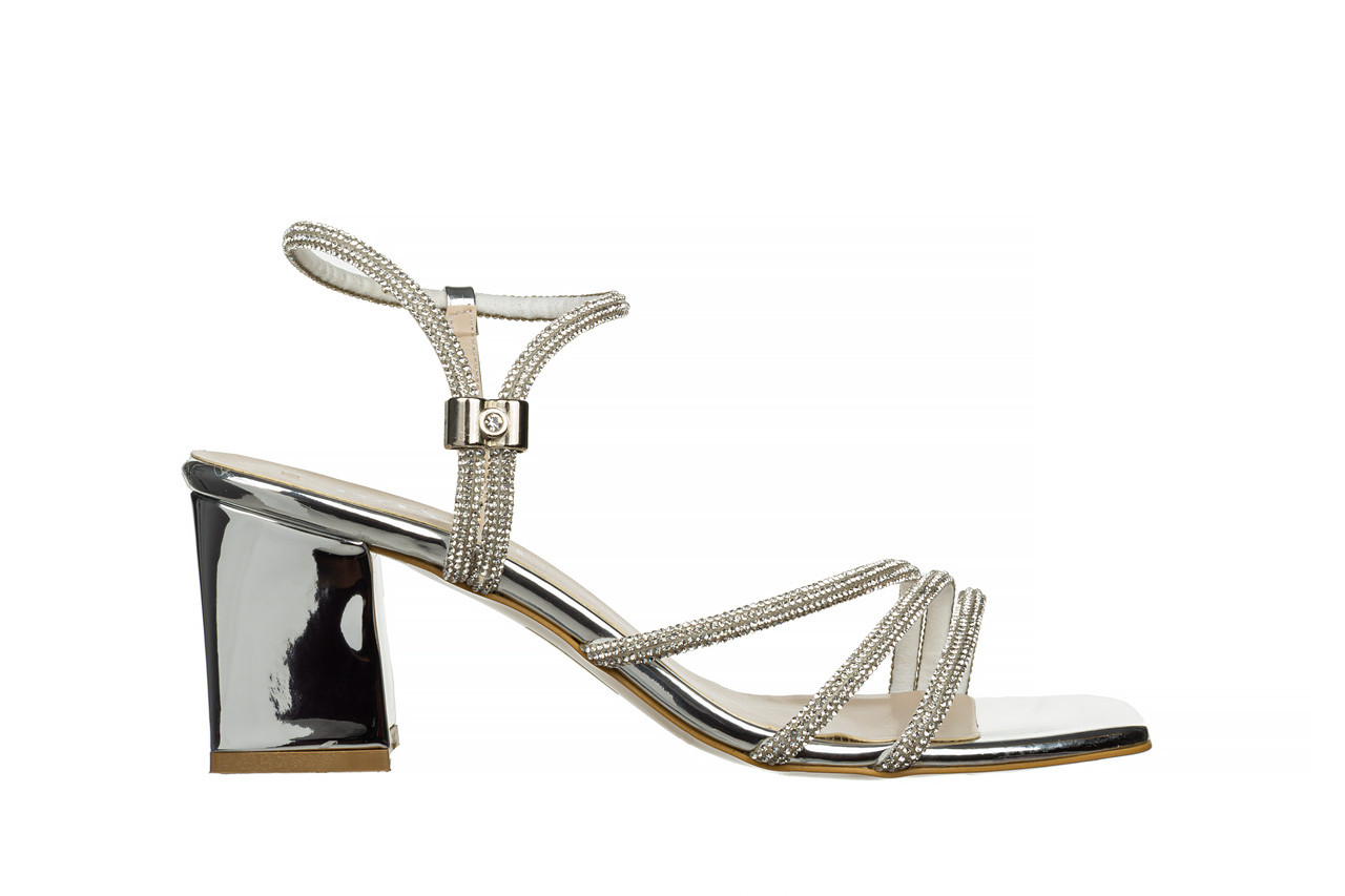 Sandały bayla-187 1705 silver 187079, srebrny, skóra ekologiczna - na obcasie - sandały - buty damskie - kobieta 7