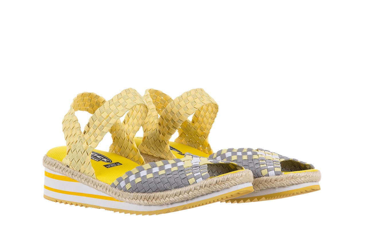 Sandały rock maracuja yellard. żółty/ szary, materiał  - na koturnie - sandały - buty damskie - kobieta 7