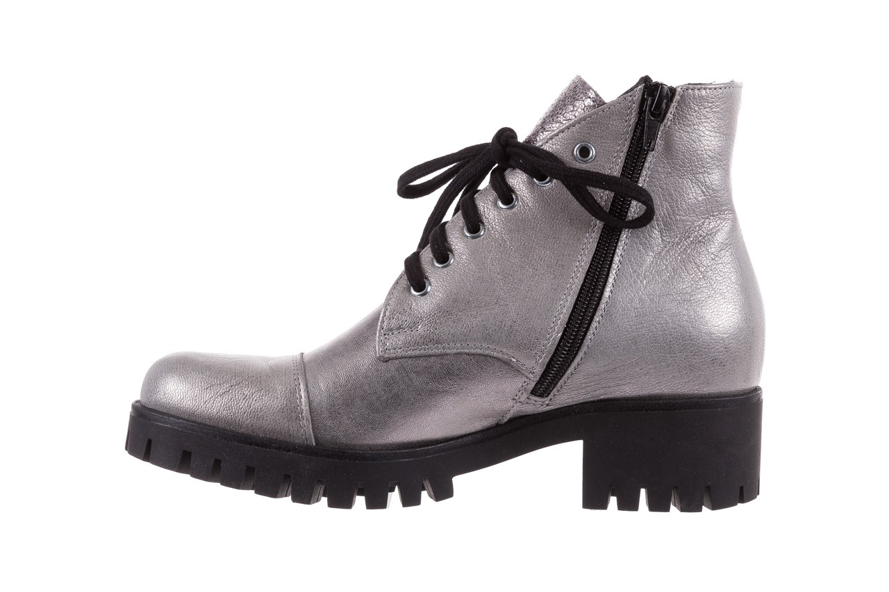 Trzewiki bayla-076 1535 srebro, skóra naturalna  - worker boots - trendy - kobieta 11