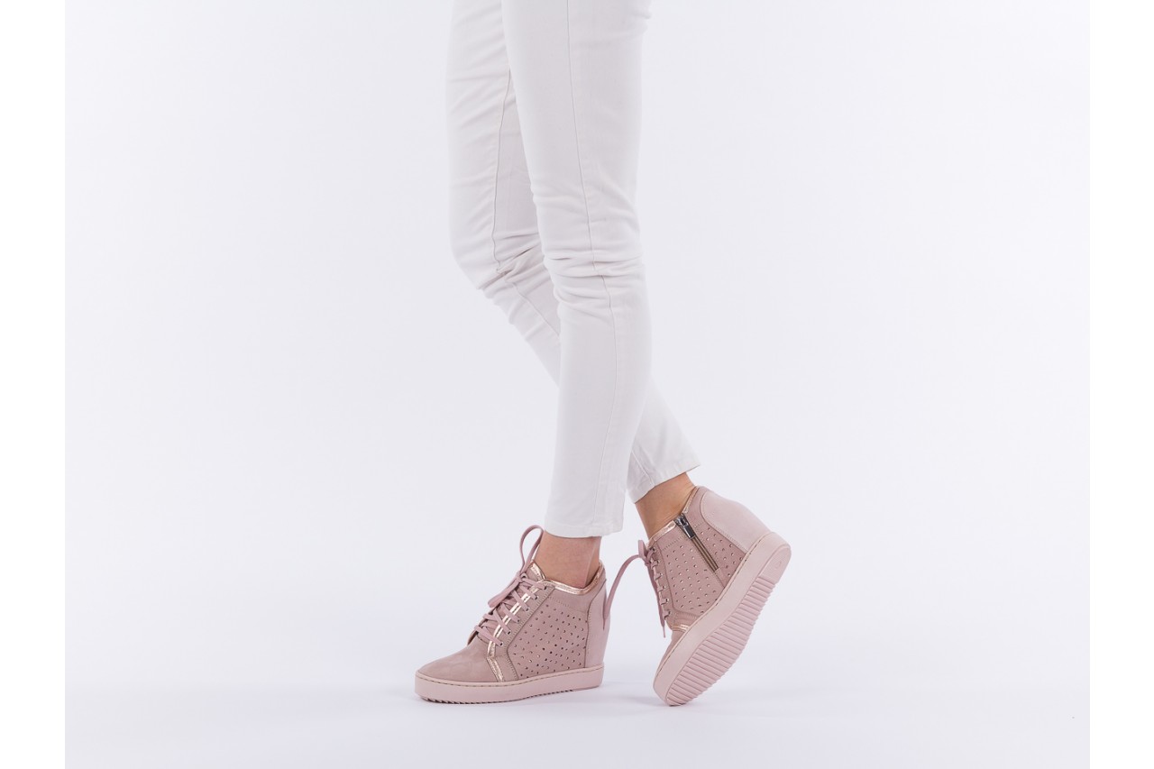 Sneakersy bayla-099 0656 nude, różowy, skóra naturalna  - obuwie sportowe - dla niej  - sale 16