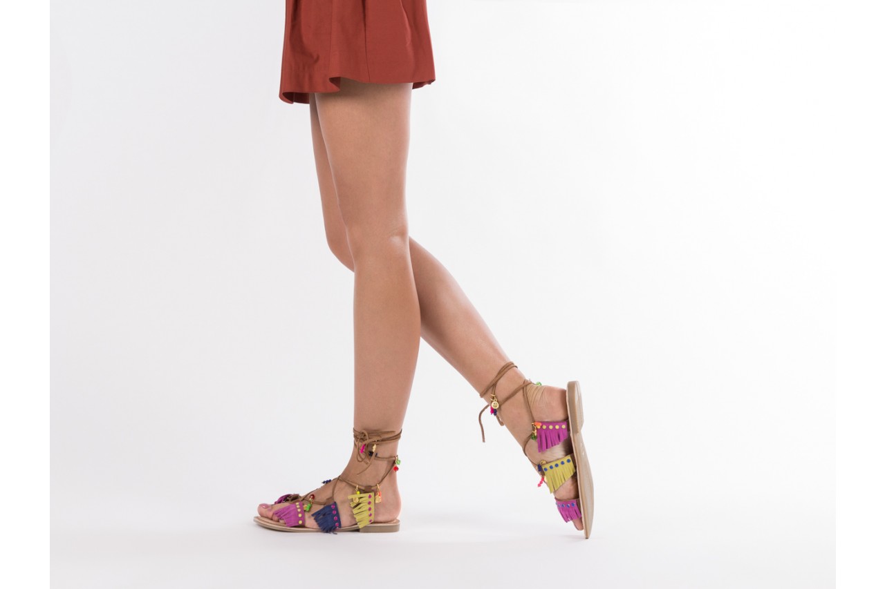 Sandały gioseppo navajos fuchsia, wielokolorowy, skóra naturalna  - płaskie - sandały - buty damskie - kobieta 13