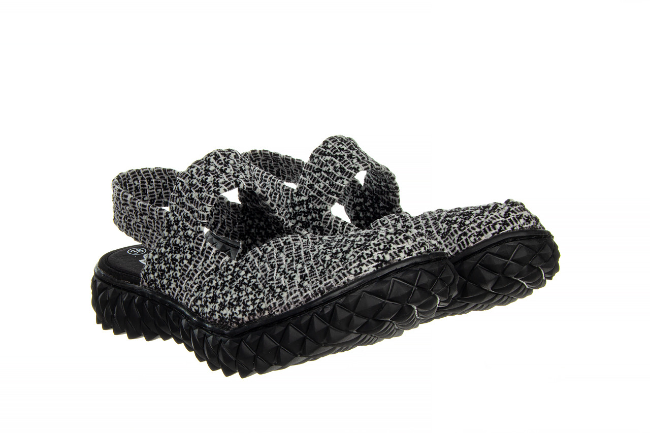 Sandały rock over sandal sashiko cashmere 032863, czarny/biały, materiał - na platformie - sandały - buty damskie - kobieta 9