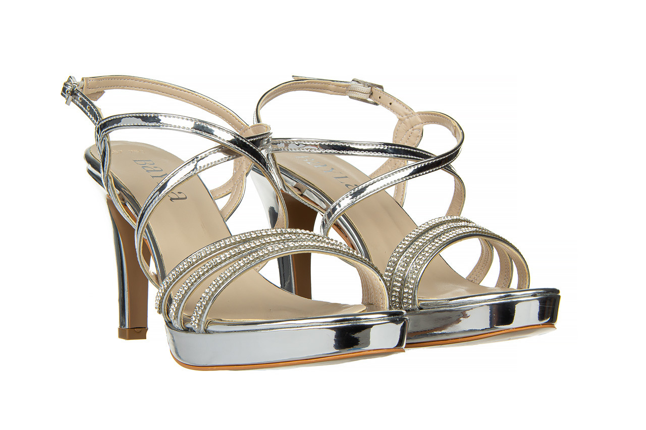Sandały bayla-187 557-750 silver 187089, srebrny, skóra ekologiczna - na platformie - sandały - buty damskie - kobieta 9