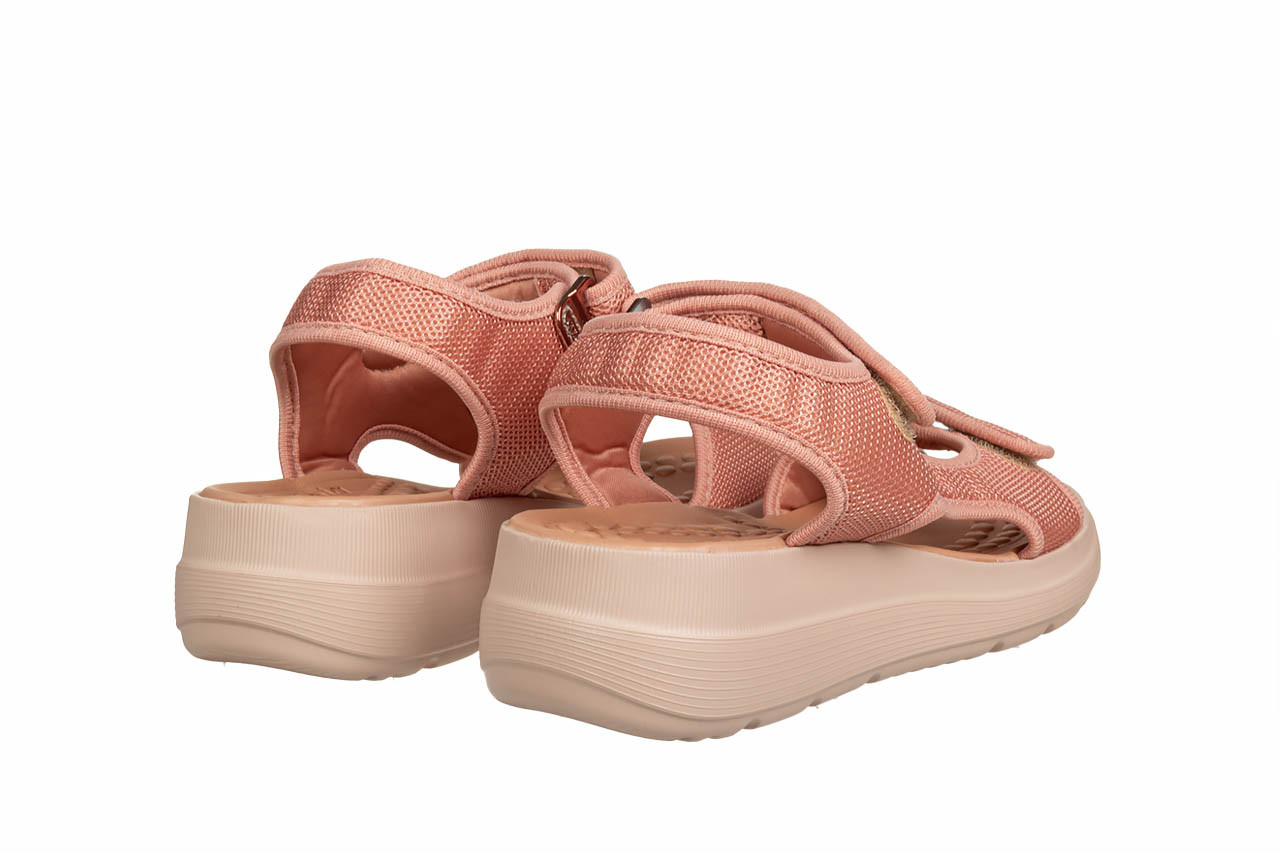 Sandały azaleia greice soft papete nude 198048, różowy, materiał 12