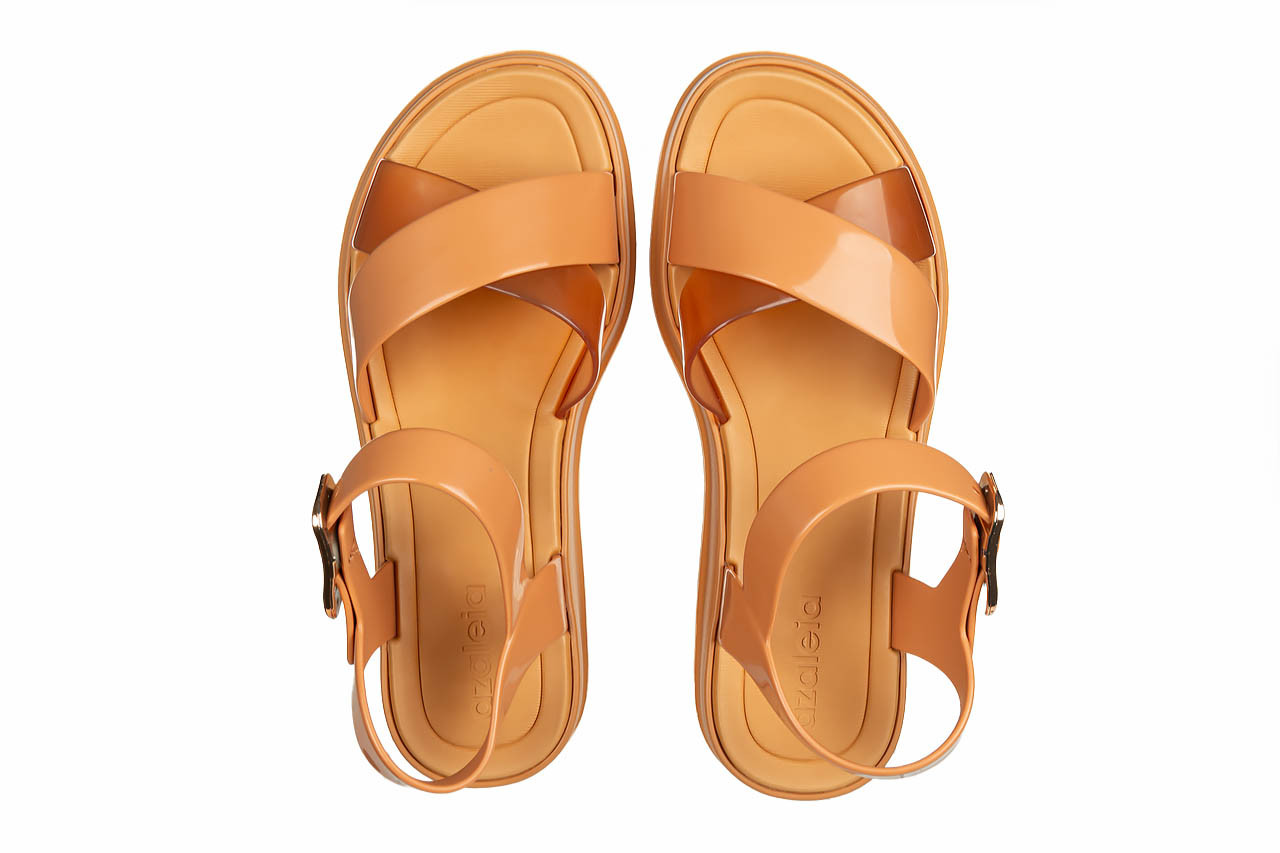 Sandały azaleia marie sandal plat fem dark brown 198050, brązowy, tworzywo - na koturnie - sandały - buty damskie - kobieta 11