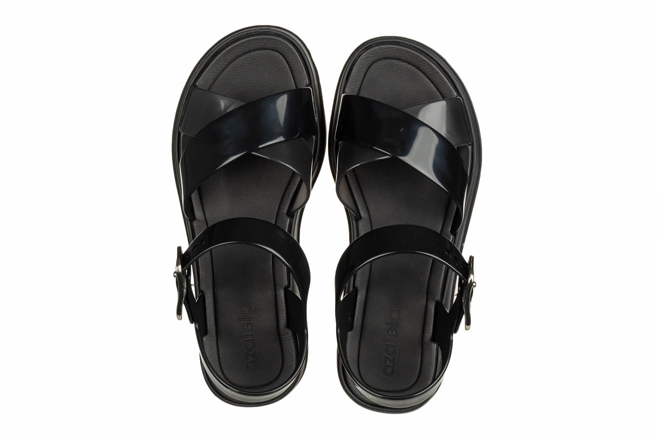 Sandały azaleia marie sandal plat fem black 198049, czarny, tworzywo 11