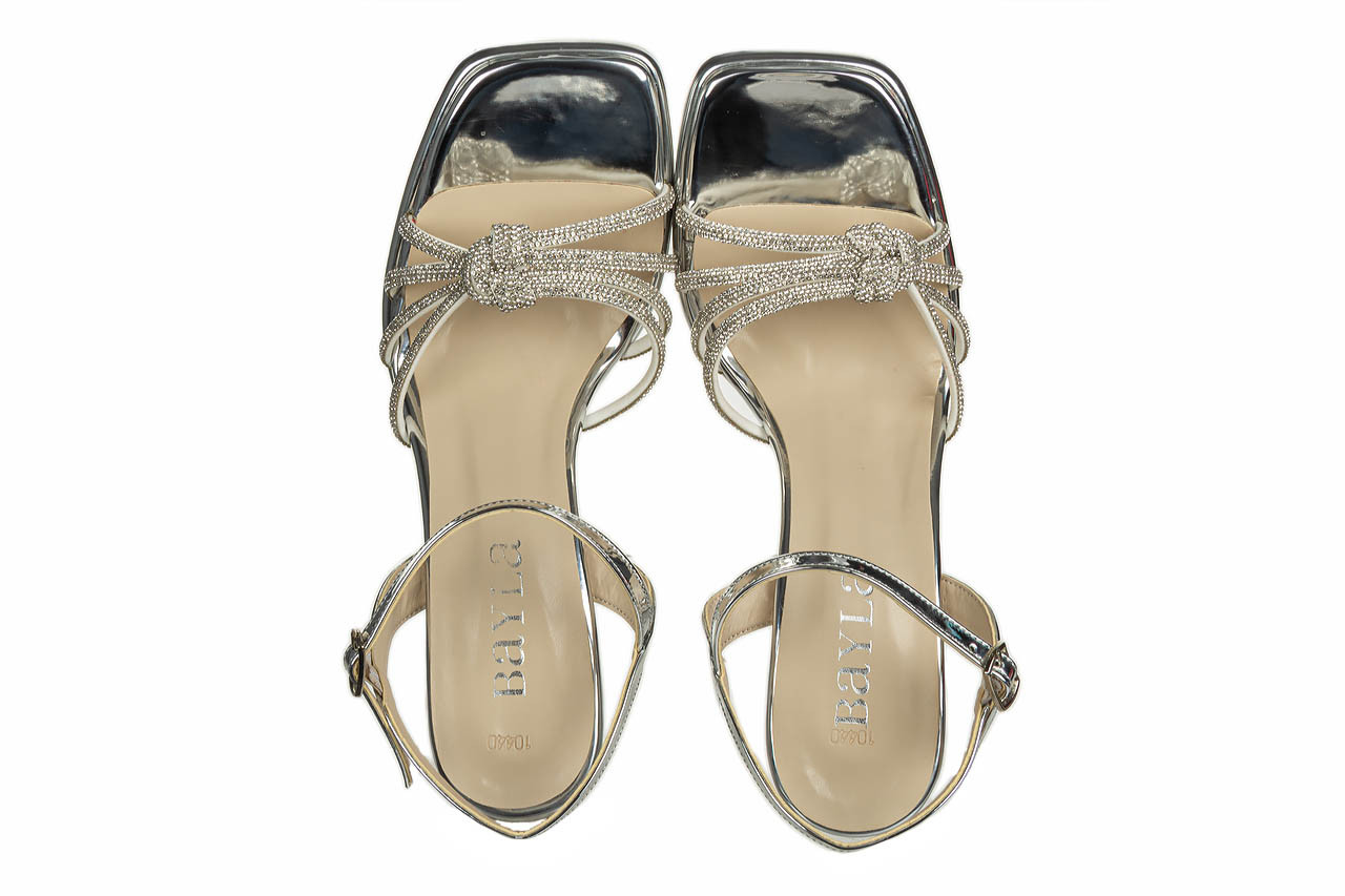 Sandały bayla-187 201 silver 187229, srebrny, skóra ekologiczna  - letnia elegancja - trendy - kobieta 11