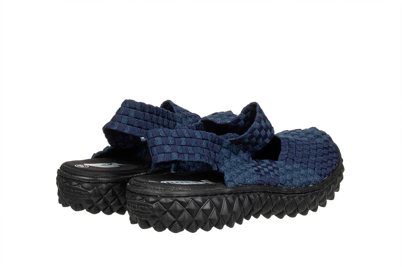 Sandały rock over sandal deep blue 032040, granatowy, materiał - nowości 10