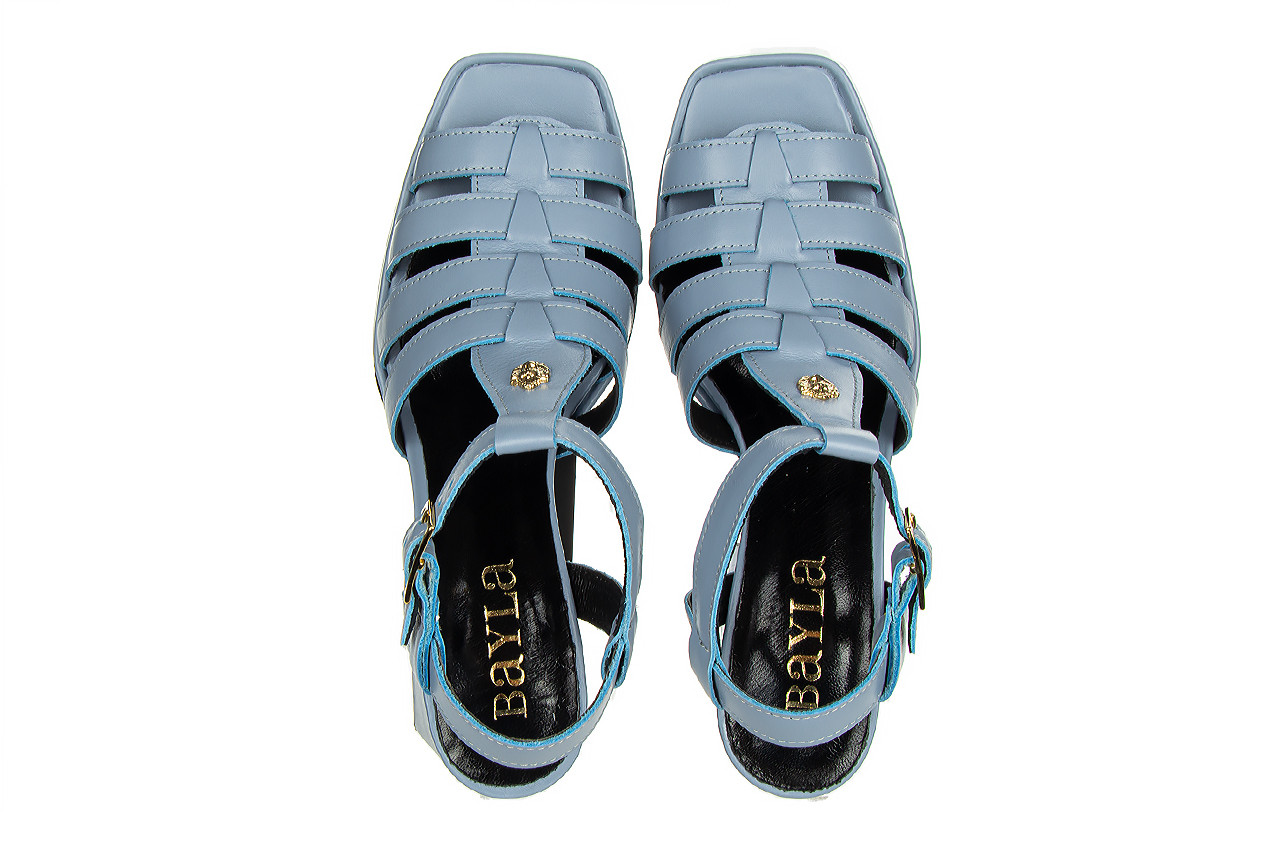 Sandały bayla-159 4550 058-p niebieski lico 159129, skóra naturalna - na platformie - sandały - buty damskie - kobieta 12
