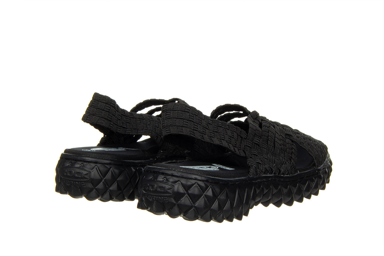 Sandały rock dakota black 23 032948, czarny, materiał - płaskie - sandały - buty damskie - kobieta 10