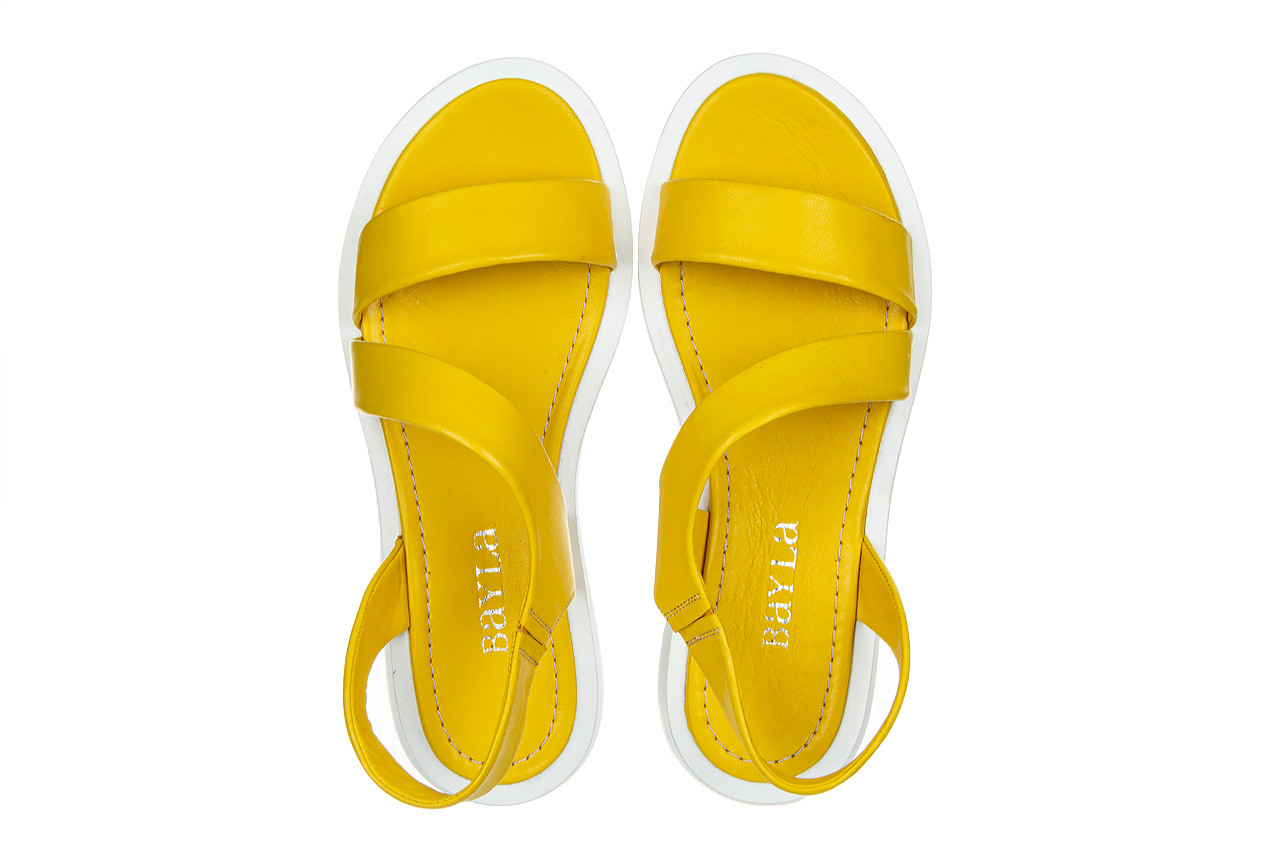 Sandały bayla-161 161 0021 11 taxi 161495, żółty, skóra naturalna - płaskie - sandały - buty damskie - kobieta 14