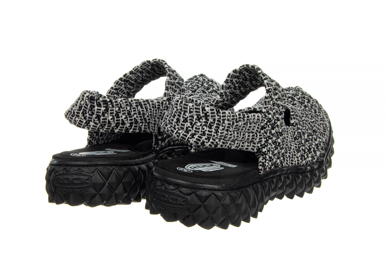 Sandały rock over sandal sashiko cashmere 032863, czarny/biały, materiał - sandały - buty damskie - kobieta 11