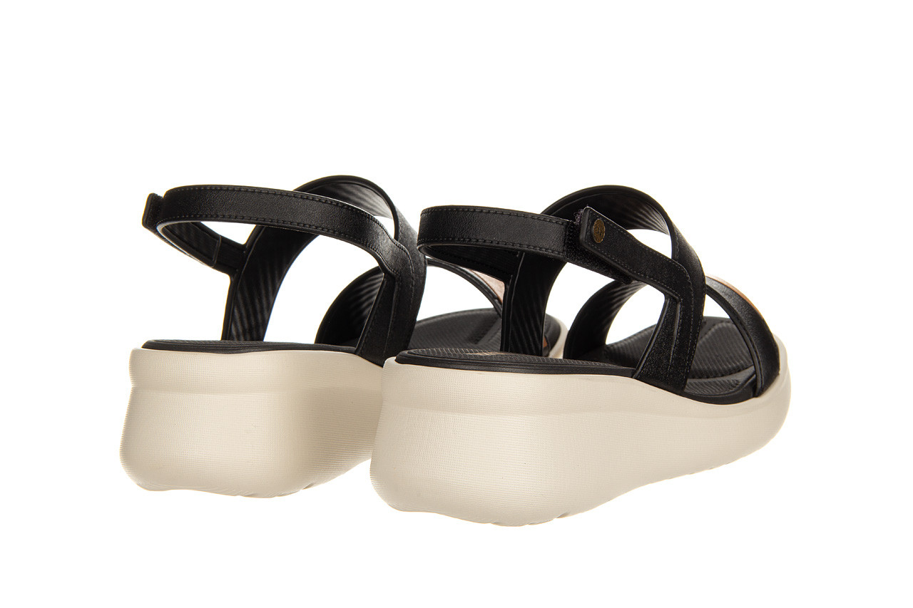 Sandały azaleia cris soft light sand black 198006, czarny, tworzywo - na koturnie - sandały - buty damskie - kobieta 9