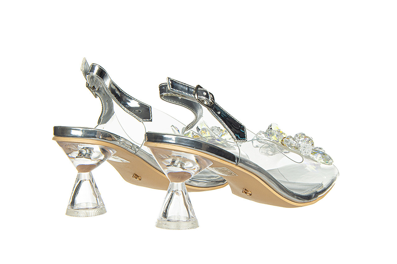 Sandały sca'viola h-01 silver 047200, srebrny, silikon - kobieta 9