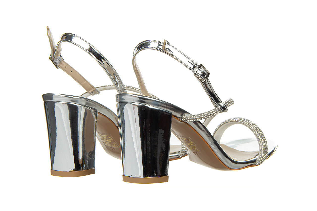 Sandały bayla-187 380-1701 silver 187037, srebrny, skóra ekologiczna - na obcasie - sandały - buty damskie - kobieta 12