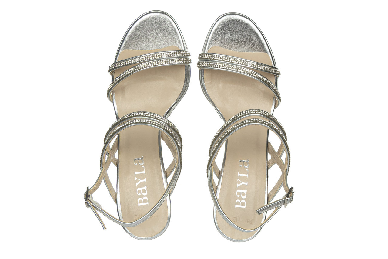 Sandały bayla-187 587-1120 silver 22 187041, srebrny, skóra ekologiczna  - na szpilce - sandały - buty damskie - kobieta 13