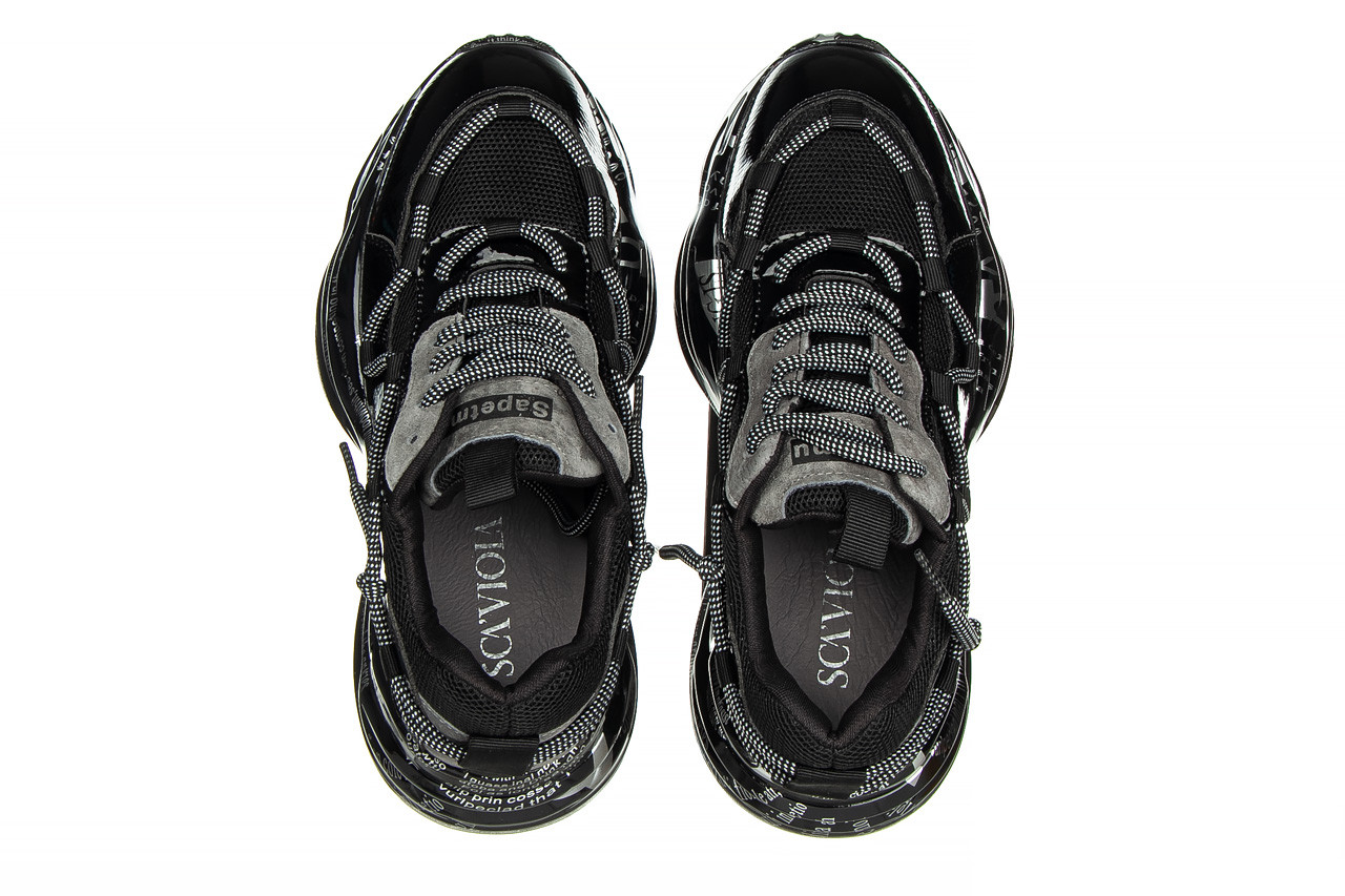 Sneakersy sca'viola b-206 black, czarny, skóra naturalna lakierowana  - obuwie sportowe - dla niej  - sale 12